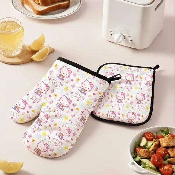 Hello Kitty Inspired Oven Mitt and Potholder Set - Picture 1 of 4